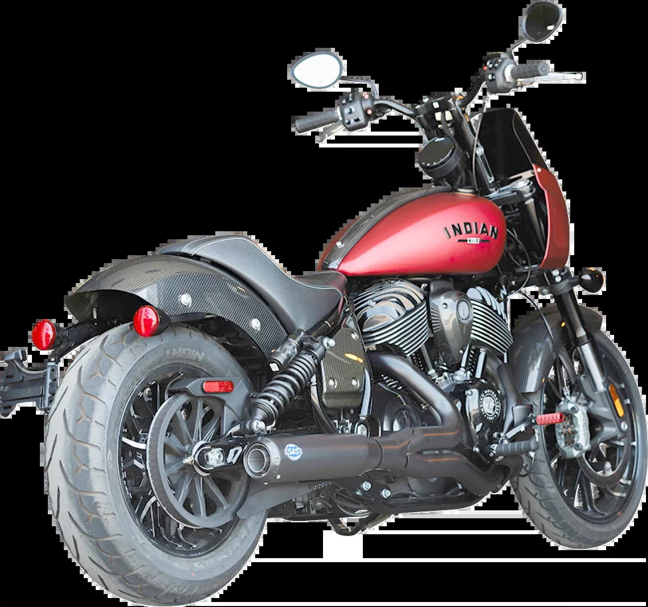 S&S CYCLE 2-into-1 Qualifier Exhaust System - Guardian Black - 49-State - Indian Chief 550-1116