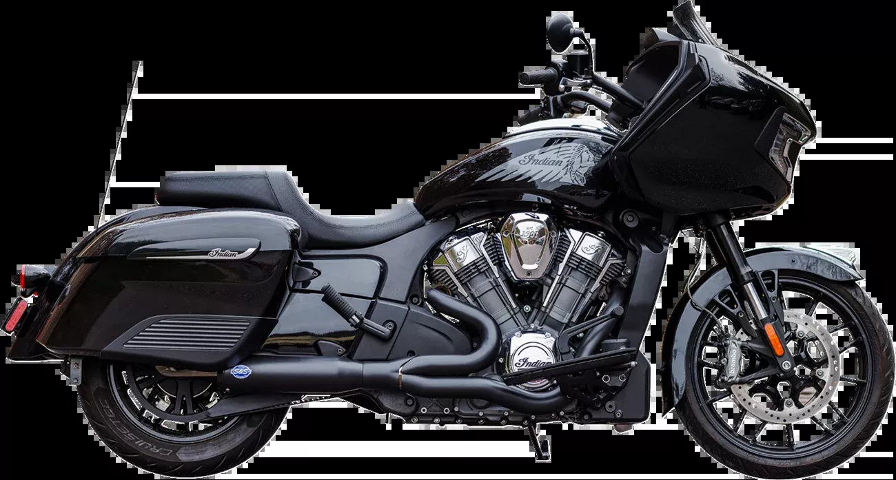 S&S CYCLE 2-into-1 Qualifier Exhaust System - Race Only - Black - Stainless Steel 550-1084
