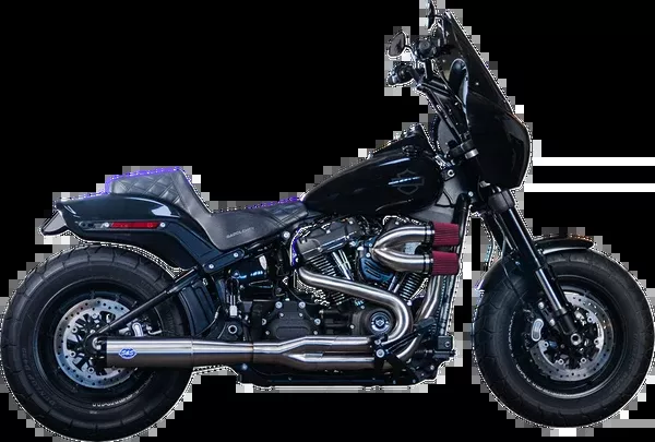 S&S Cycle 2-Into-1 Superstreet Exhaust System – Brushed Stainless Steel