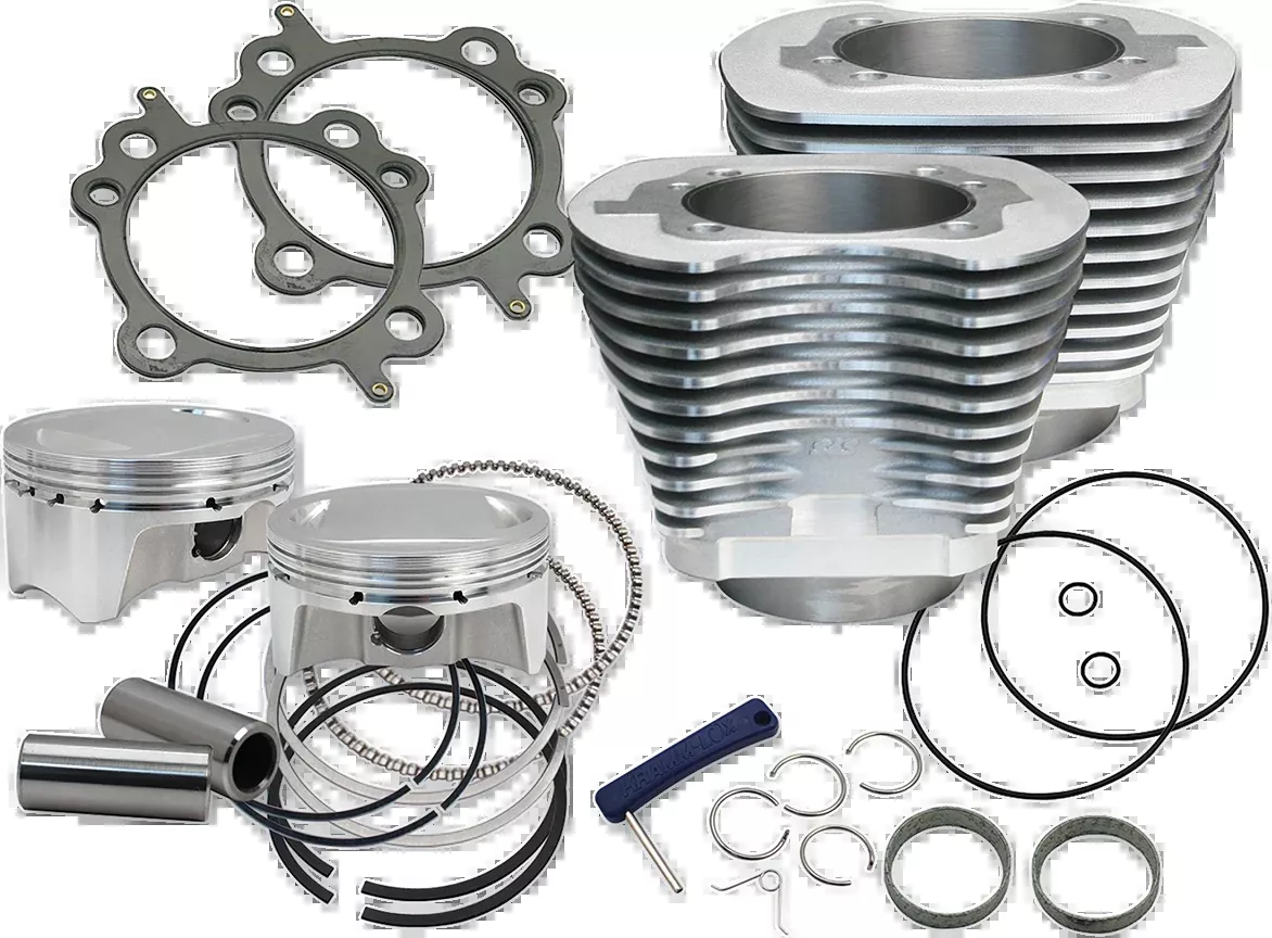 S&S CYCLE 4" Big Bore Bolt-In Sidewinder Cylinder Kit - 110" - Silver 910-0650