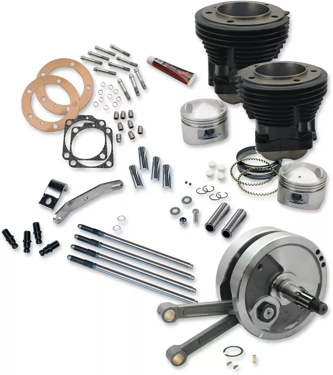 S&S CYCLE 93" Sidewinder Big Bore Stroker Engine Performance Kit- High Compression 91-9130