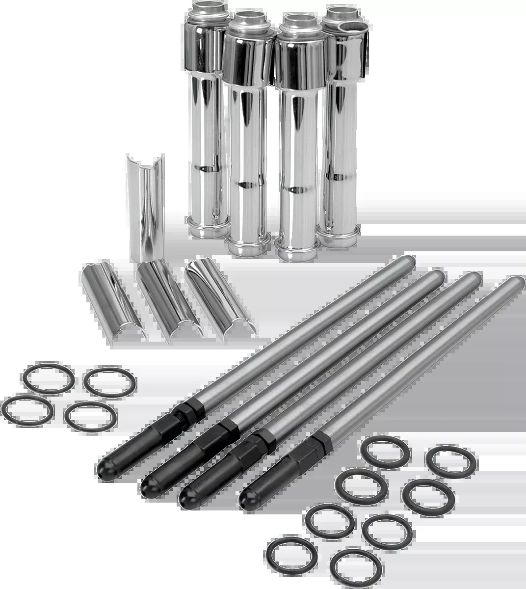S&S CYCLE Adjustable Pushrod Kit - Chrome Covers - XL '91-'22 930-0024