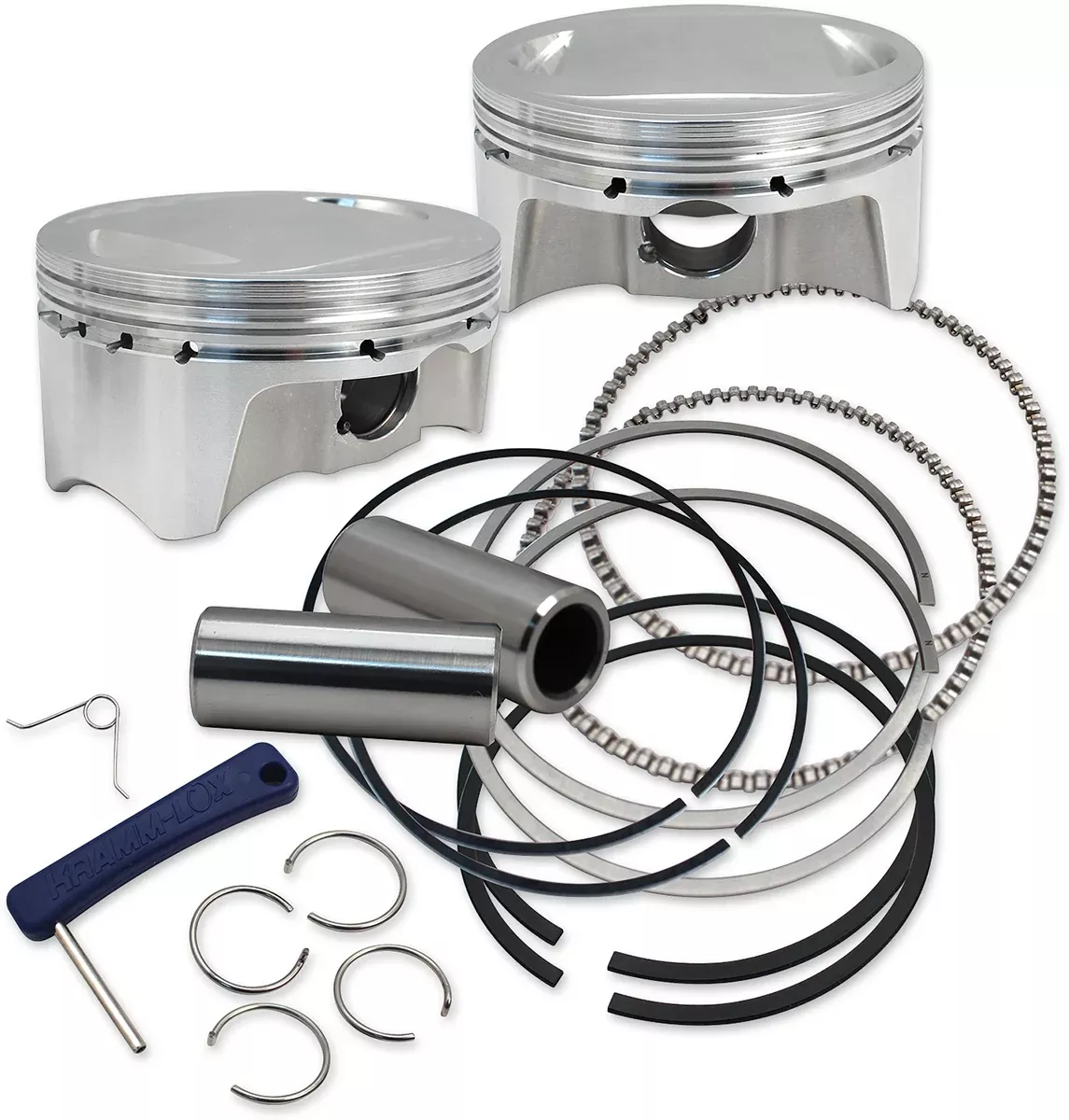 S&S CYCLE Big Bore Forged Piston Kit - 3.937" Bore - 107" Twin Cam - Standard 920-0100