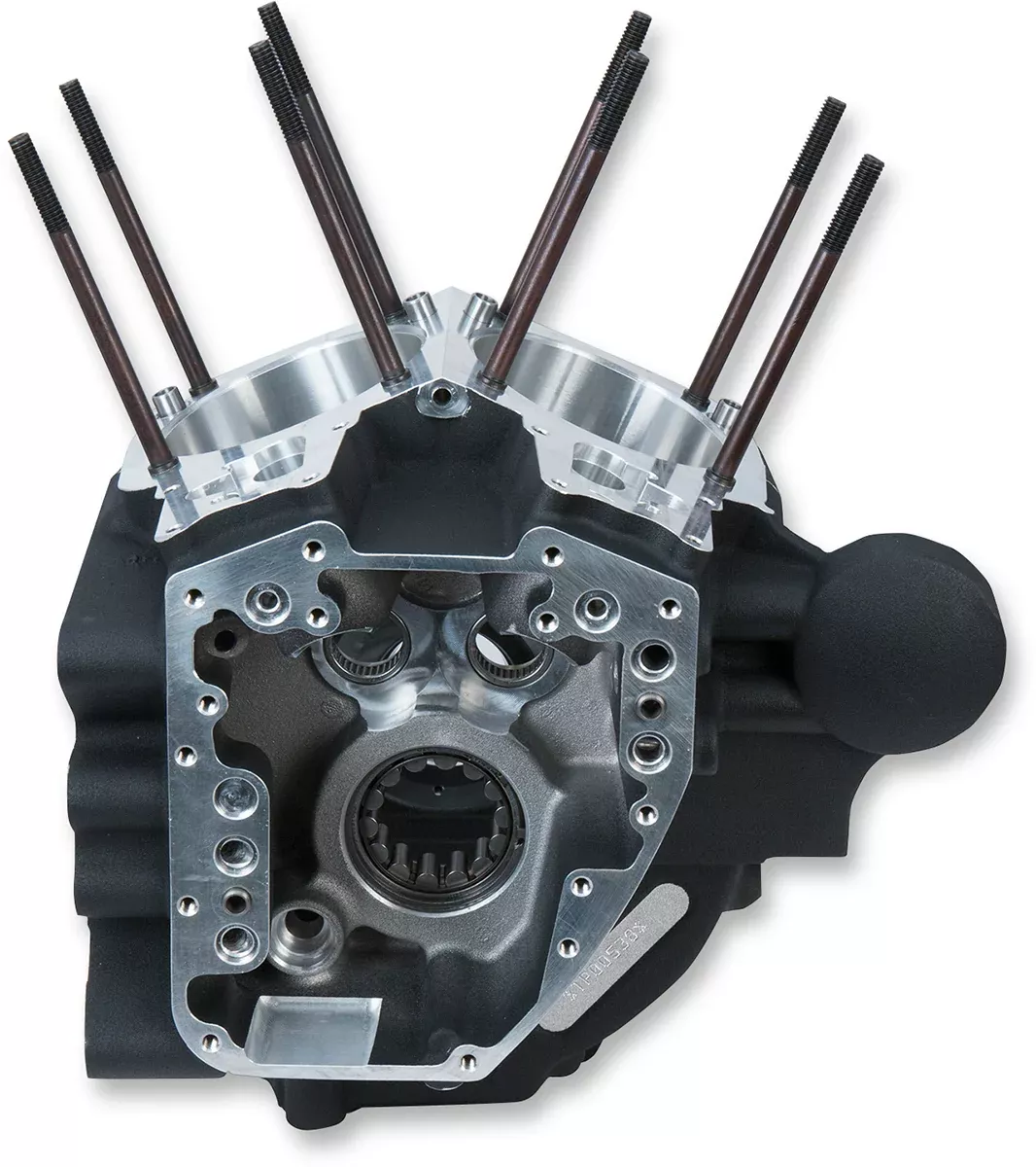 S&S CYCLE Crankcase - 4.125" Bore w/Stock Bolt Pattern - Wrinkle Black - Dyna 310-0856