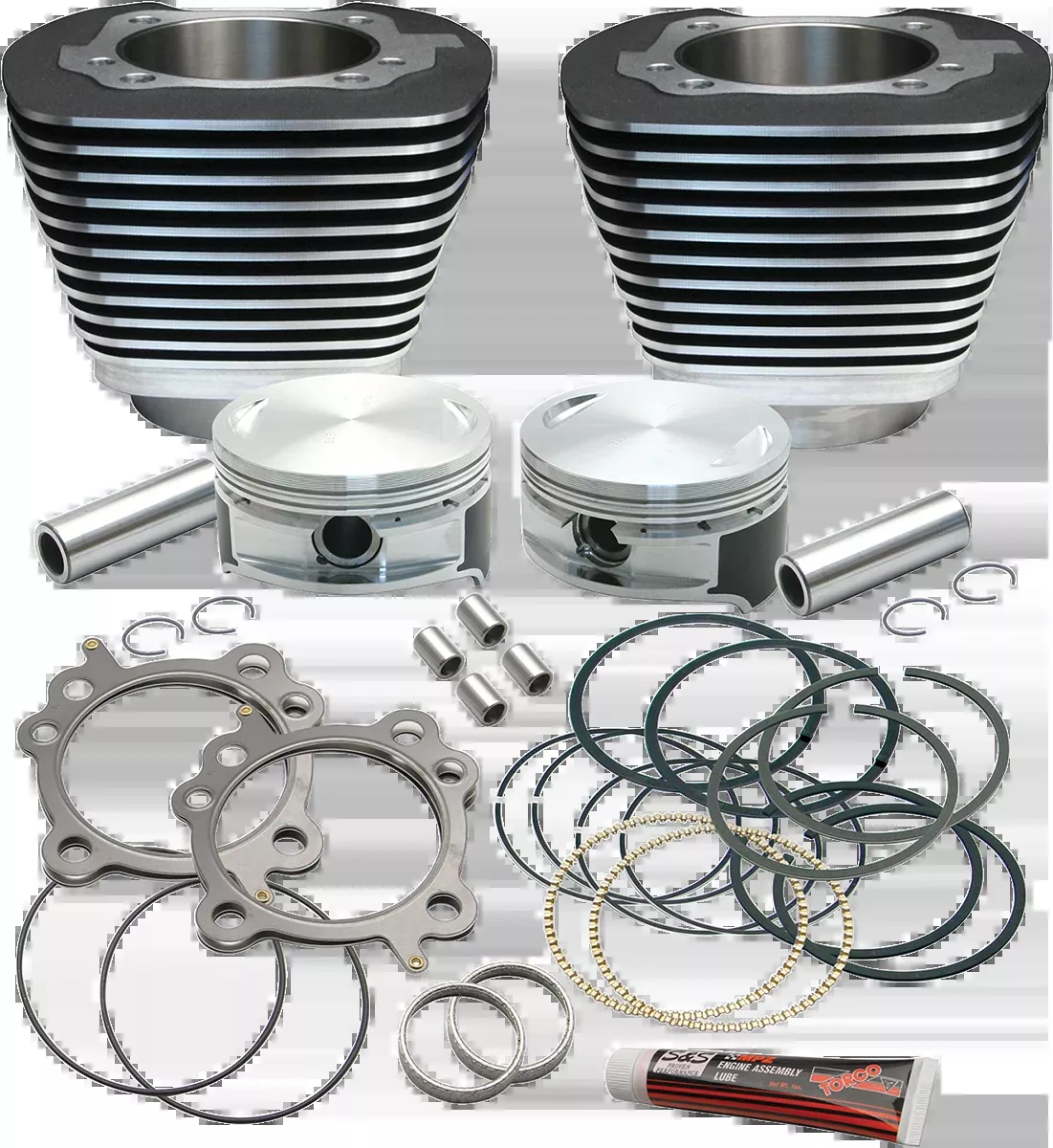 S&S CYCLE Cylinder & Piston Replacement for S&S 106" Stroker Kit - Black 910-0203