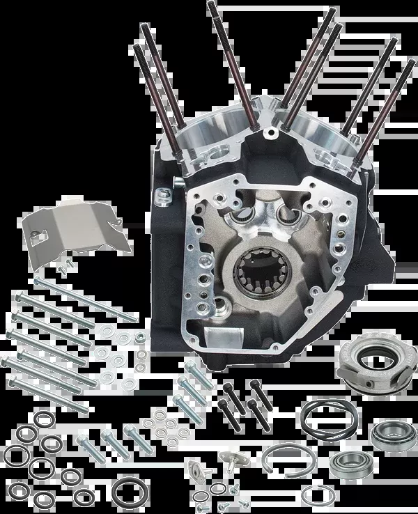 S&S CYCLE Engine Case - 4.125" Bore w/Stock Stud Pattern - 88A Engine Type - Wrinkle Black - Twin Cam 31-0181A