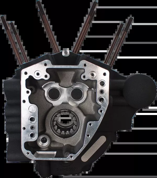 S&S Cycle Engine Case - 4.125" Bore W/Stock Stud Pattern - Wrinkle Black - Twin Cam