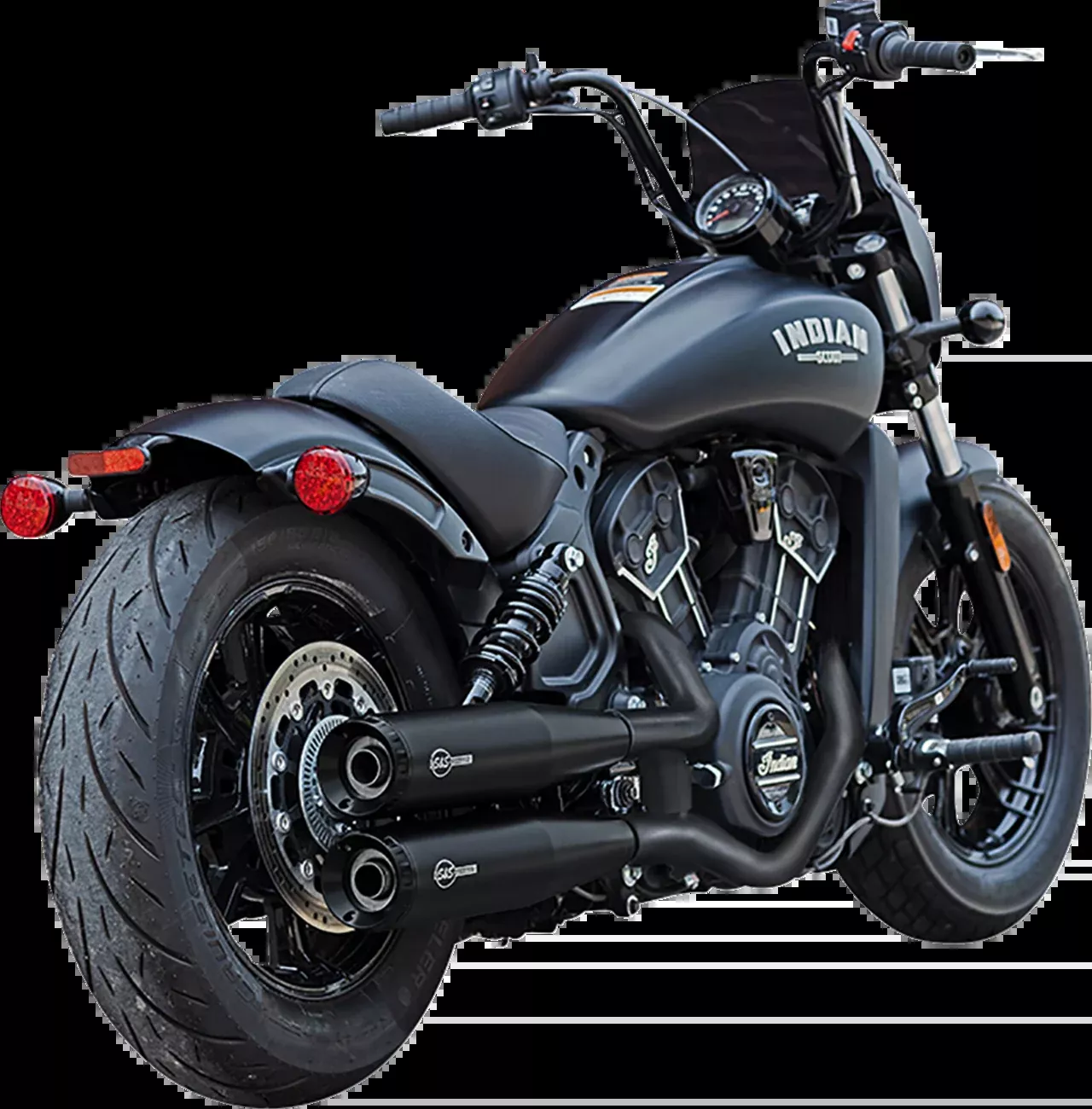 S&S CYCLE Grand National Slip-On Mufflers - Black - 50-State 4110-266