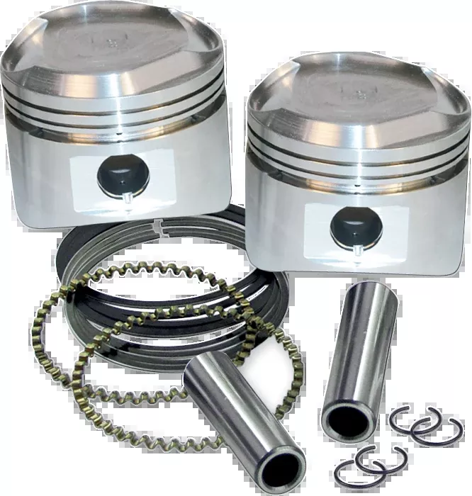 S&S CYCLE Piston Kit - For Super Stock Heads - 3.500" +0.010" - Domed - 80" Big Twin 92-2027