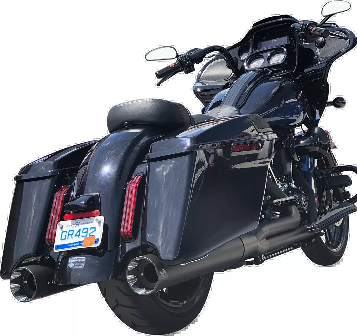 S&S CYCLE Shadow Muffler Kit - Black - '99-'08 FL 550-0830