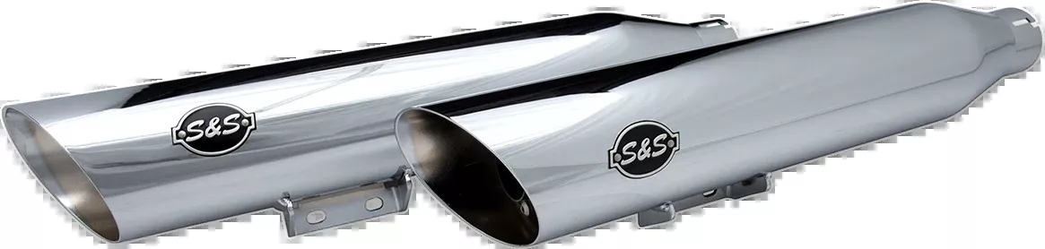 S&S CYCLE Slash-Cut Slip-On Mufflers - Race - Chrome - FLHC 550-0739