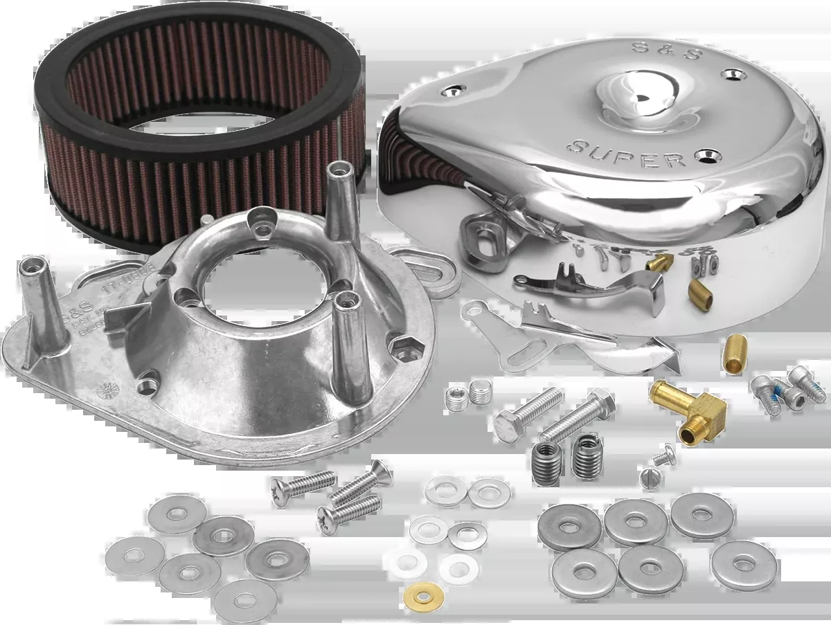 S&S CYCLE Teardrop Air Cleaner Kit - Chrome 17-0399