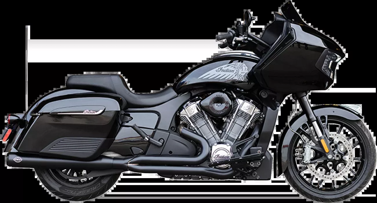 S&S Qualifier Black 2-1 Exhaust System for 2020-2025 Indian Challenger Chieftain
