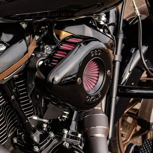 S&S Stealth Air Stinger Air Cleaner Teardrop Kit for 2017-2023 Harley M8 - Gloss Black
