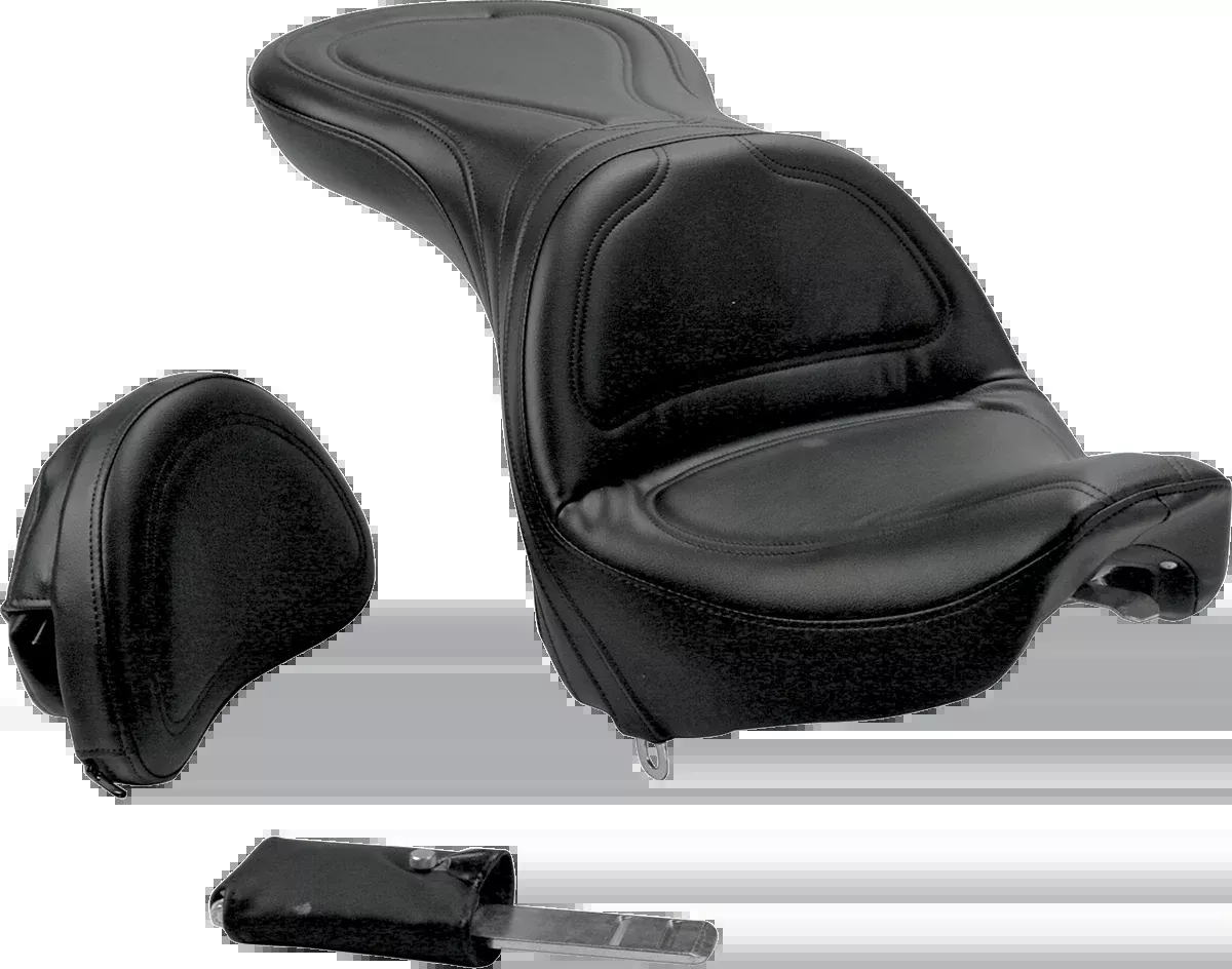 Saddlemen Black Explorer Seat With Backrest 1984-1999 Harley Davidson Softail