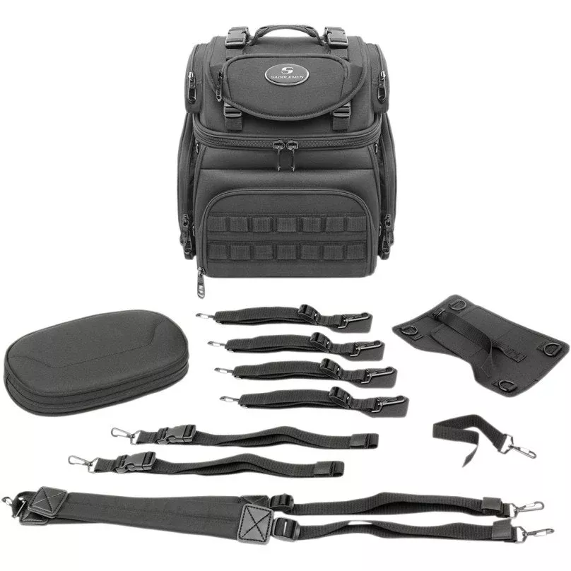 Saddlemen BR1800 Tactical Bag Back Seat Sissy Bar Padded Motorcycle Luggage