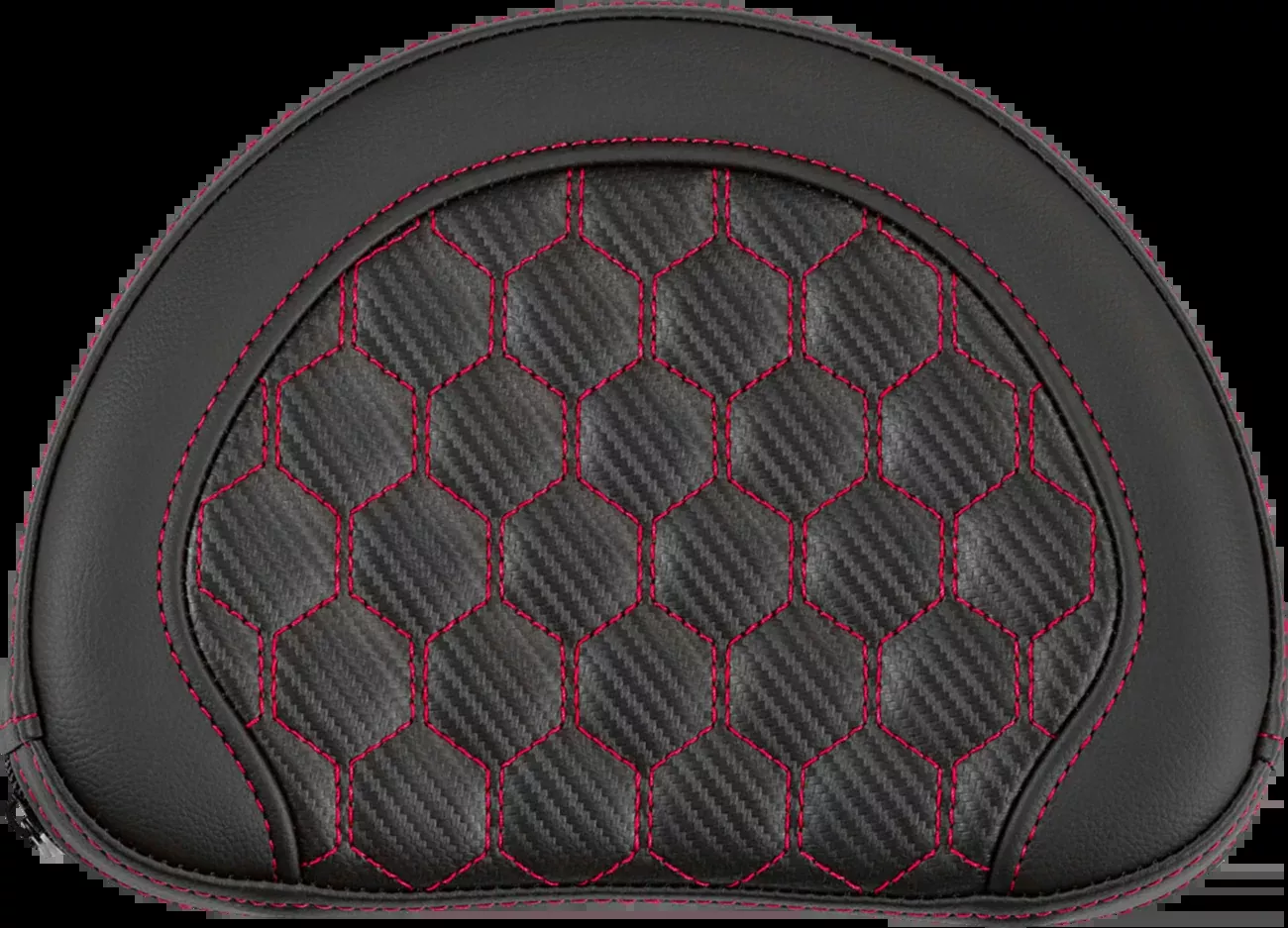 Saddlemen Contoured Sissy Bar Pad - Honeycomb - Red Stitch - 2" Thick 051319004