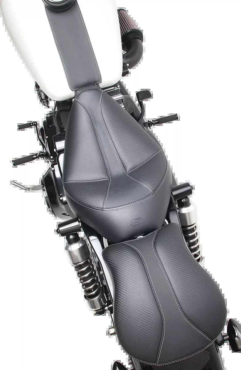 Saddlemen Dominator Solo Seat - w/o Backrest- Black w/ Gray Stitching - FXD/WG '96-'03 - 896-04-0042