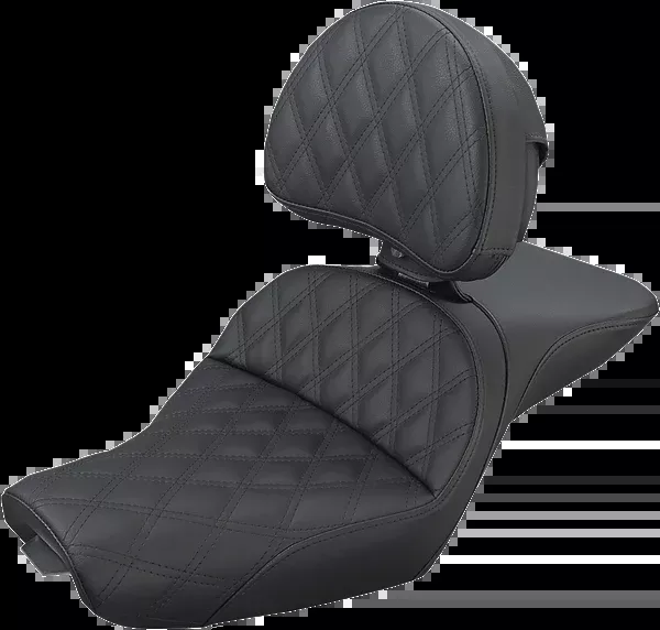 Saddlemen Explorer Seat - With Backrest - Lattice Stitched - Black - XL '04-'20