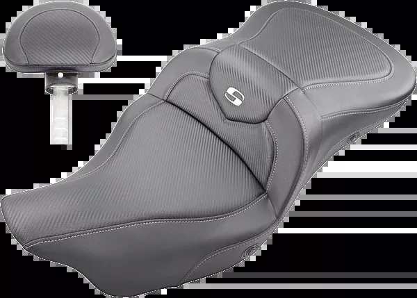 Saddlemen Extended Reach Roadsofa™ Seat – Carbon Fiber – Backrest – Heated – FL ’08-’24