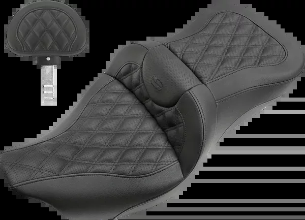 Saddlemen Extended Reach Roadsofa™ Seat – Lattice Stitched – Backrest – FL ’08-’24