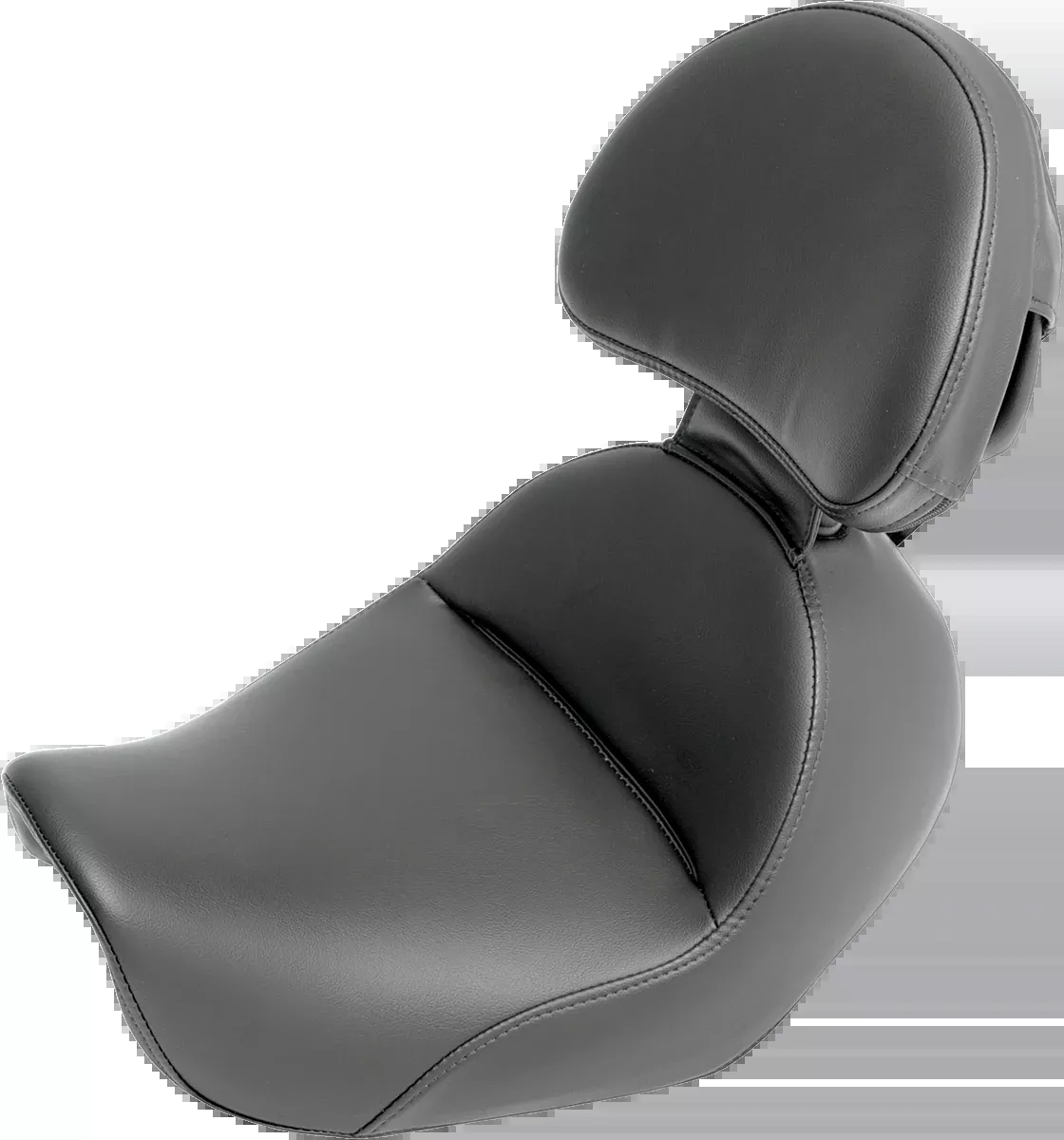 Saddlemen Heels Down Solo Seat - With Backrest - Plain - Black - Dyna - 806-04-0041