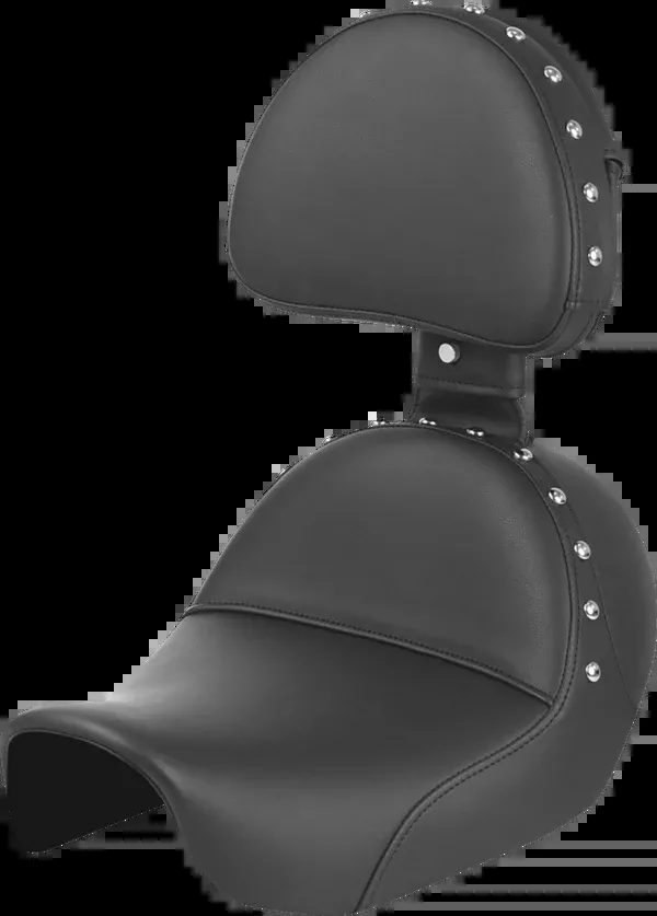 Saddlemen Heels Down Solo Seat – With Backrest – Studded – Black – Dyna