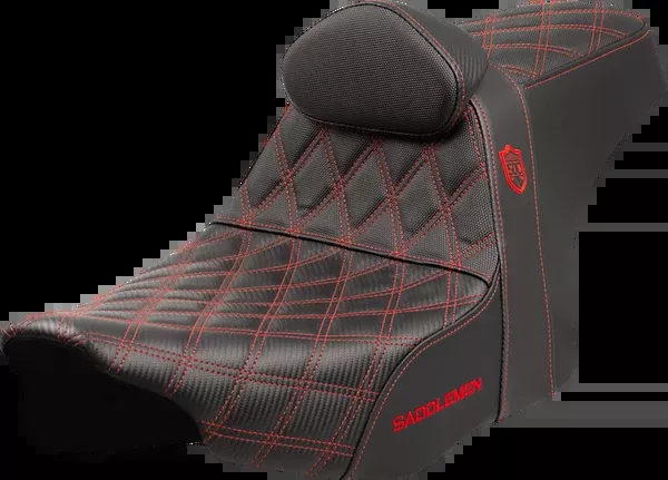 Saddlemen Pro Series SDC Performance Seat - Red Stitching - W/ Backrest - FLT/FLH '23-'25