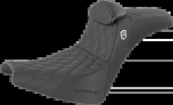 Saddlemen Pro Series SDC Performance Seat - W/ Backrest - Lattice Stitch/Lumbar Gripper - FLD/FXD '06-'17