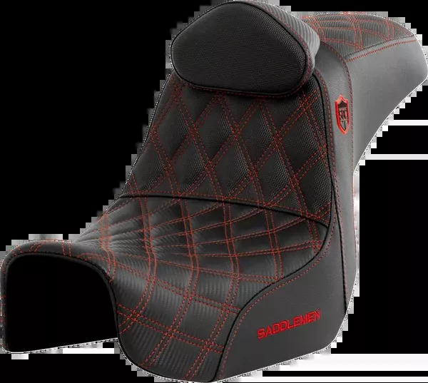 Saddlemen Pro Series SDC Performance Seat – W/ Backrest – Red Stitch – Dyna ’06-’17
