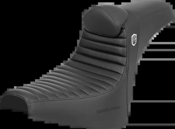 Saddlemen Pro Series SDC Performance Seat - W/ Backrest - Tuck-N-Roll/Carbon Fiber - Gripper - Dyna '06-'17