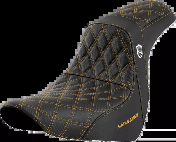 Saddlemen Pro Series SDC Performance Seat - W/O Backrest - Gold Stitch - FL/FX '18-'20