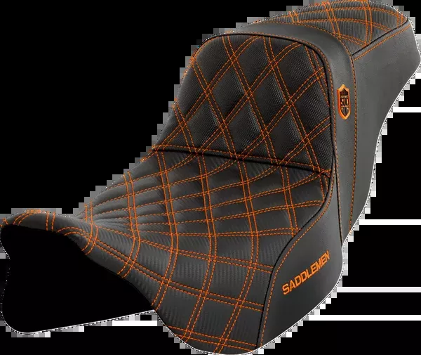 Saddlemen Pro Series SDC Performance Seat – W/O Backrest – Orange Stitch – FLH/FLT ’08-’23