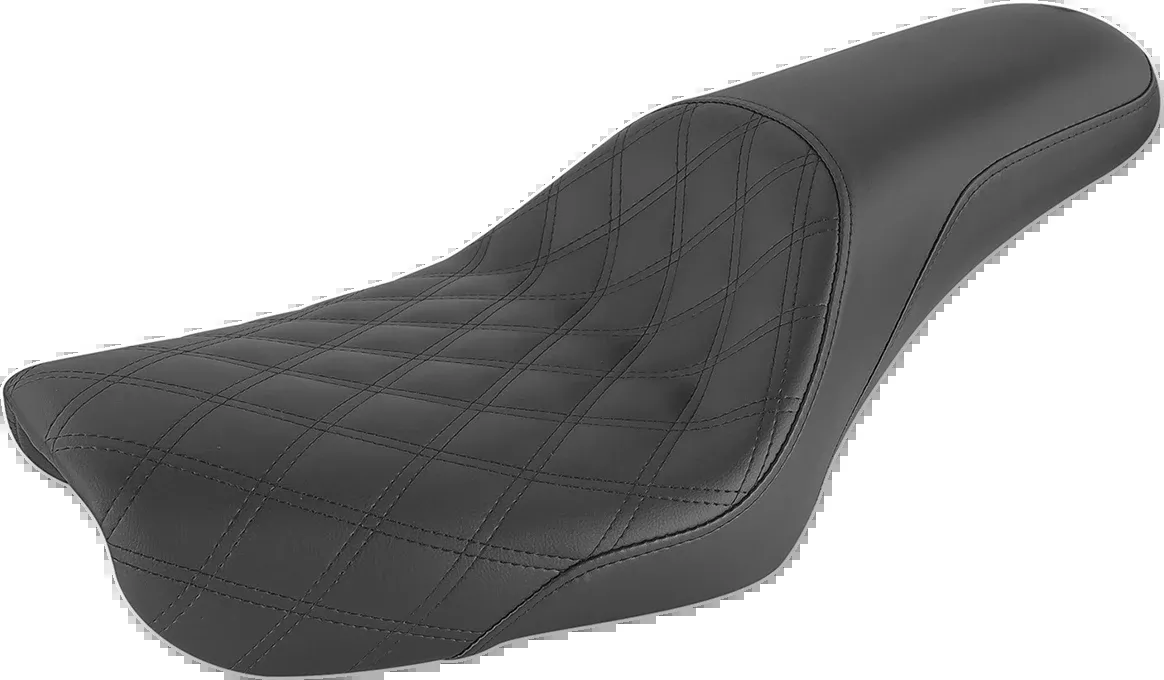 Saddlemen Profiler Seat - Front Lattice/Rear Smooth - Black - FXD '04-'05 - 804-04-149