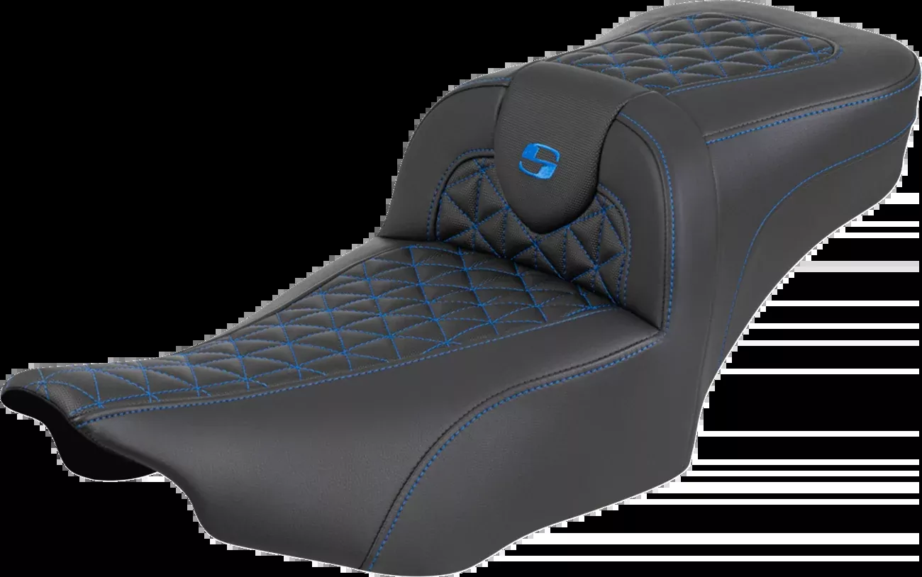 Saddlemen Roadsofa Blue Tri Gripper Extended Seat for 2023-2026 Harley Touring