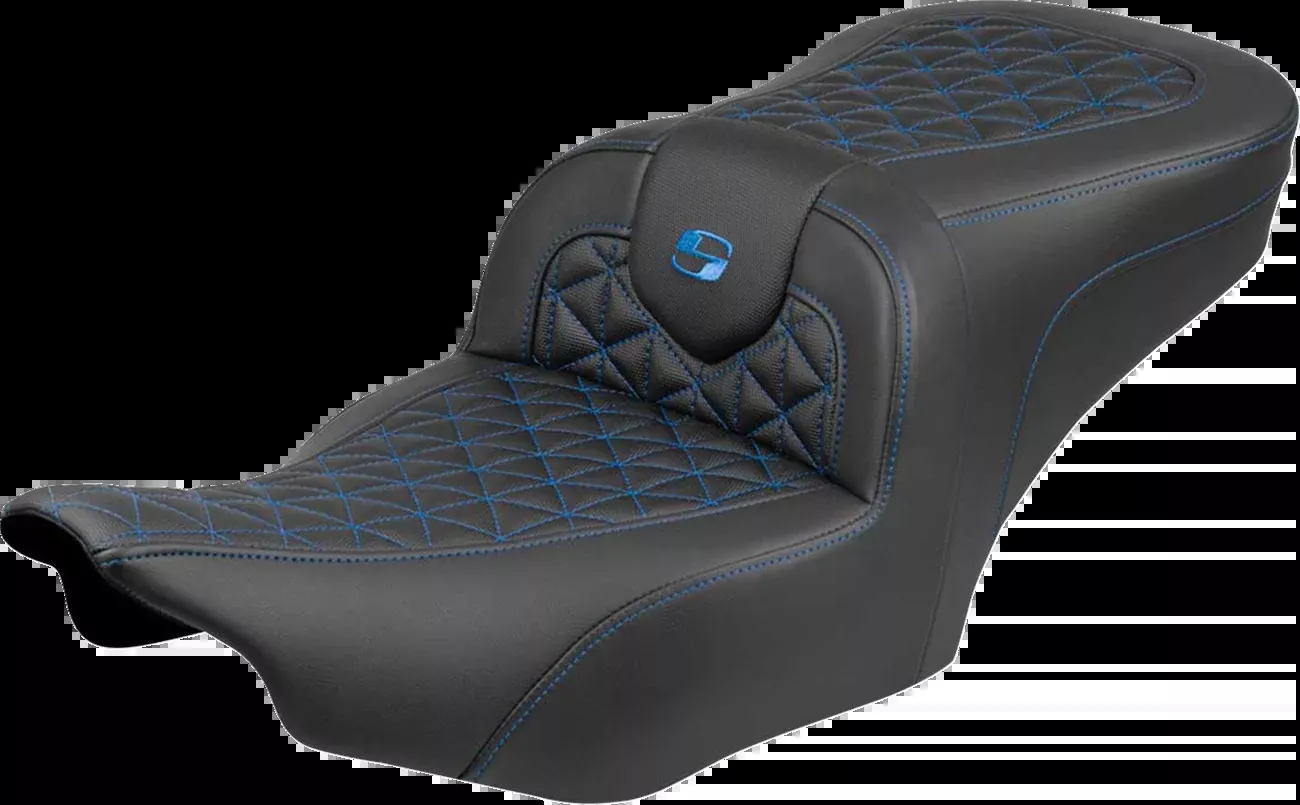 Saddlemen Roadsofa Blue Tri Gripper Seat for 2023-2026 Harley Road Street Glide