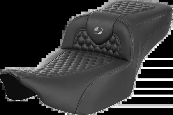 Saddlemen Roadsofa™ Extended Reach Seat - Without Backrest - Honeycomb - Dark Gray Stitch - FLTR/FLHX '23-'24