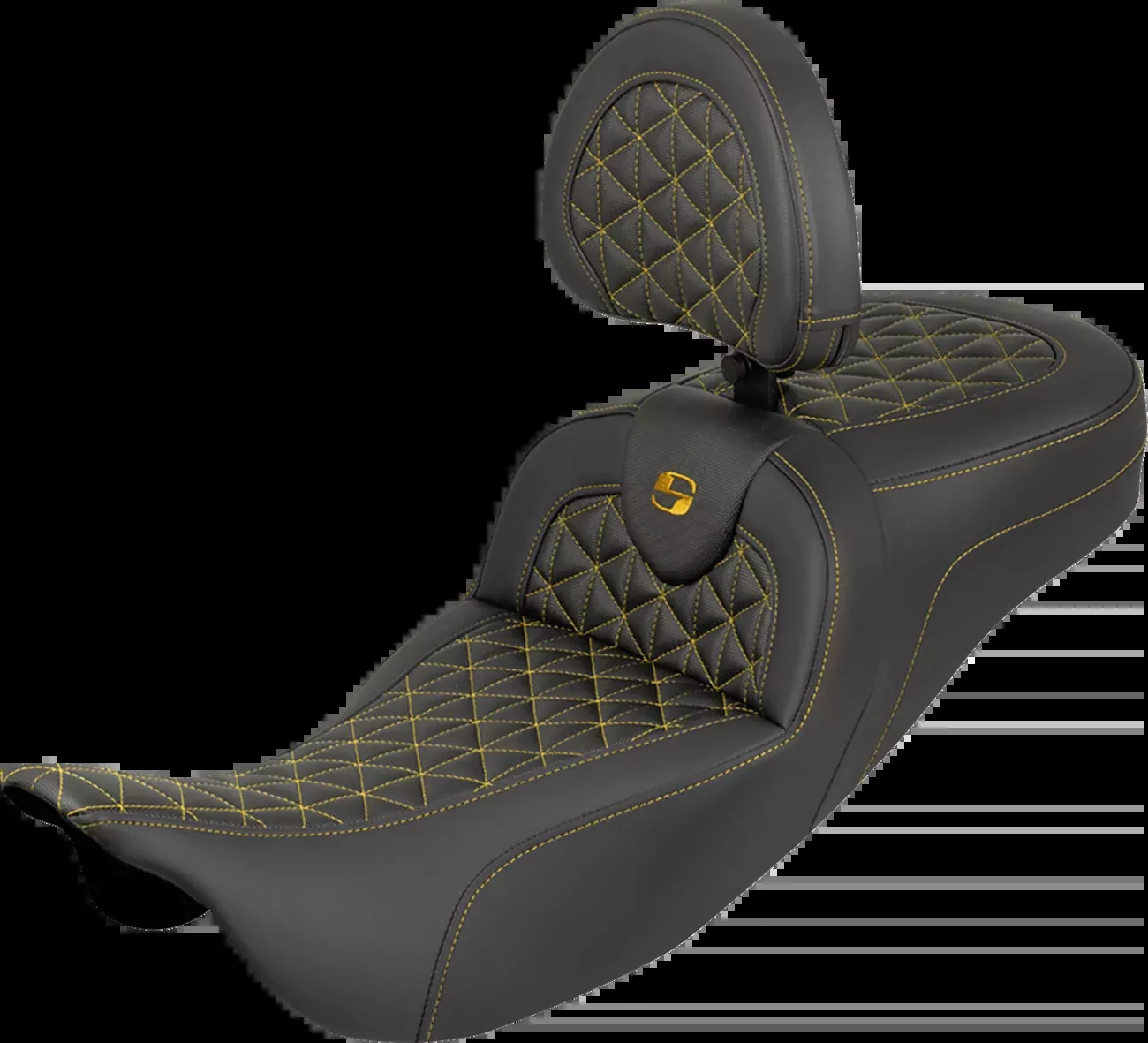Saddlemen Roadsofa Gold Tri Gripper Seat & Backrest for 2008-2025 Harley Touring
