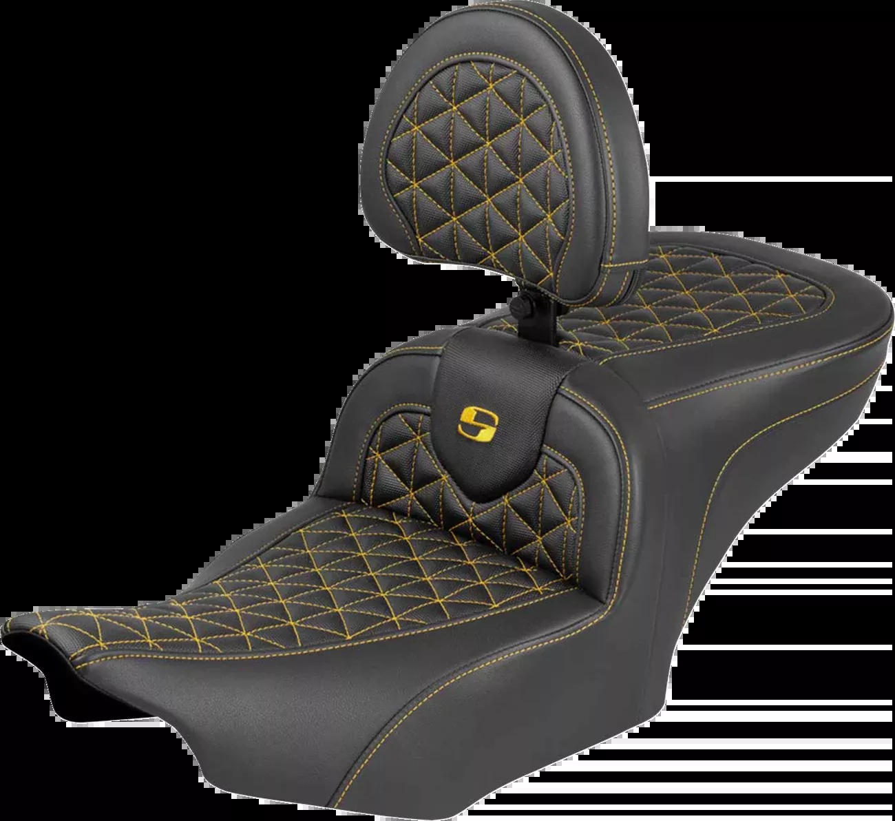 Saddlemen Roadsofa Gold Tri Gripper Seat & Backrest for 2023-2026 Harley Touring