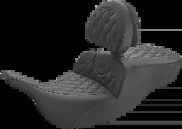 Saddlemen Roadsofa™ Lattice Stitched Seat - W/ Driver Backrest - Black