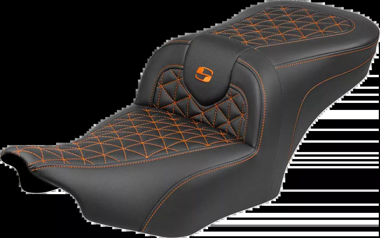 Saddlemen Roadsofa Orange Tri Gripper Seat for 2023-26 Harley Road Street Glide
