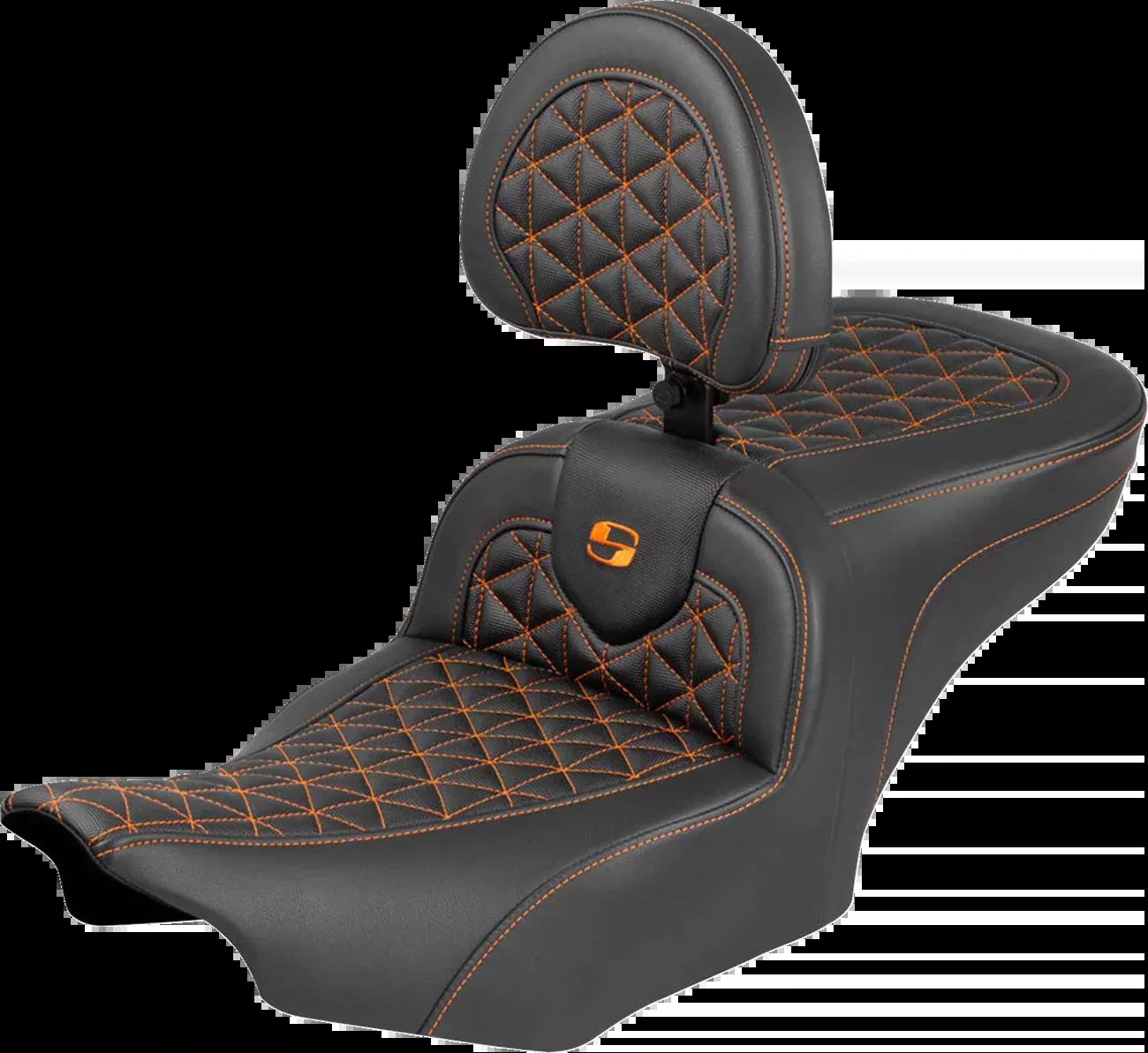 Saddlemen Roadsofa Orange Tri Gripper Seat & Backrest for 2023-26 Harley Touring