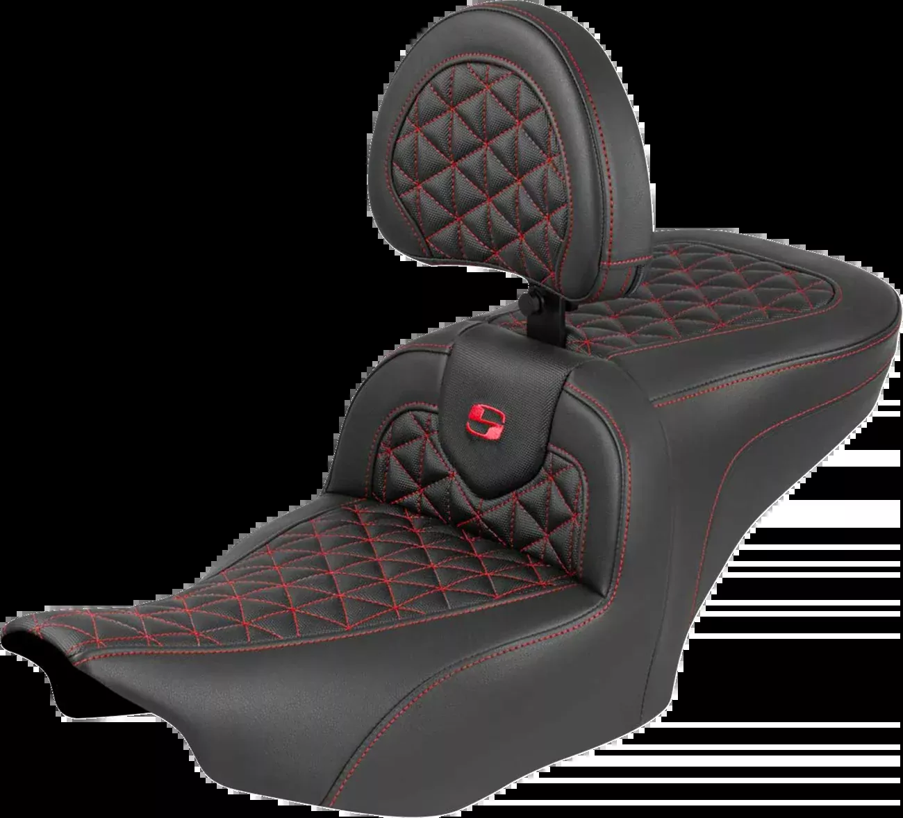 Saddlemen Roadsofa Red Tri Gripper Seat & Backrest for 2023-2026 Harley Touring
