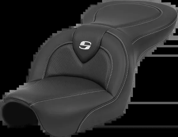 Saddlemen Roadsofa™ Seat – Carbon Fiber – Black Stitch – Without Backrest – FL ’04-’05