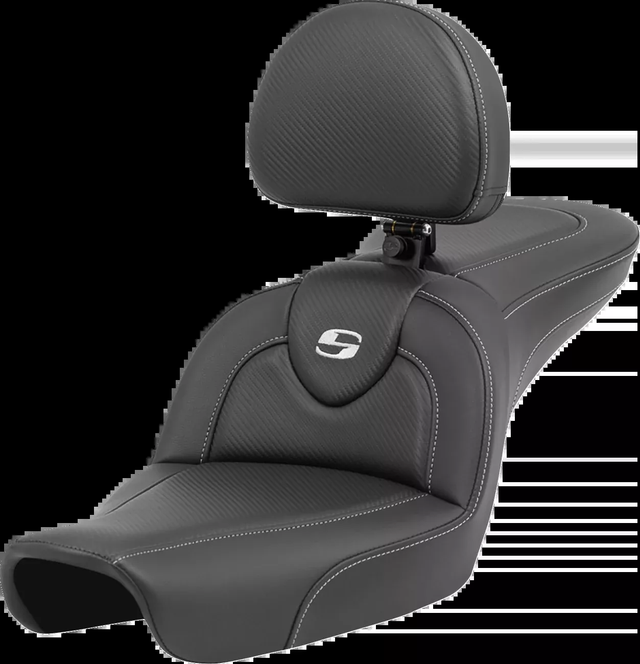 Saddlemen Roadsofa™ Seat - Carbon Fiber - with Backrest - FXD '96-'03 - 896-04-185BR