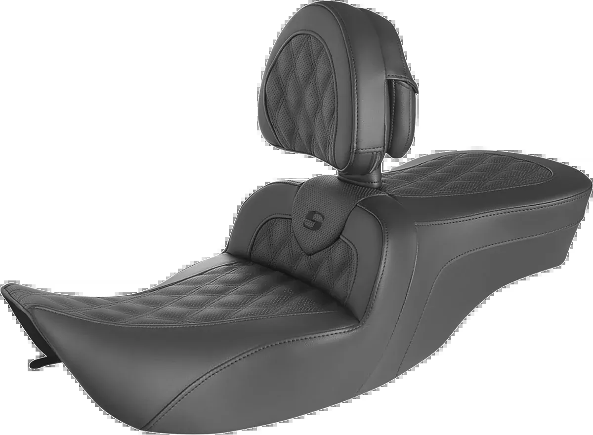 Saddlemen Roadsofa™ Seat - Full Lattice Stitch - with Backrest - FLH '97-'07 - 897-06-182BR