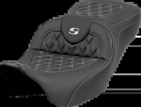 Saddlemen Roadsofa™ Seat - Lattice Stitch - Silver Stitch - W/O Backrest - FL '08-'23