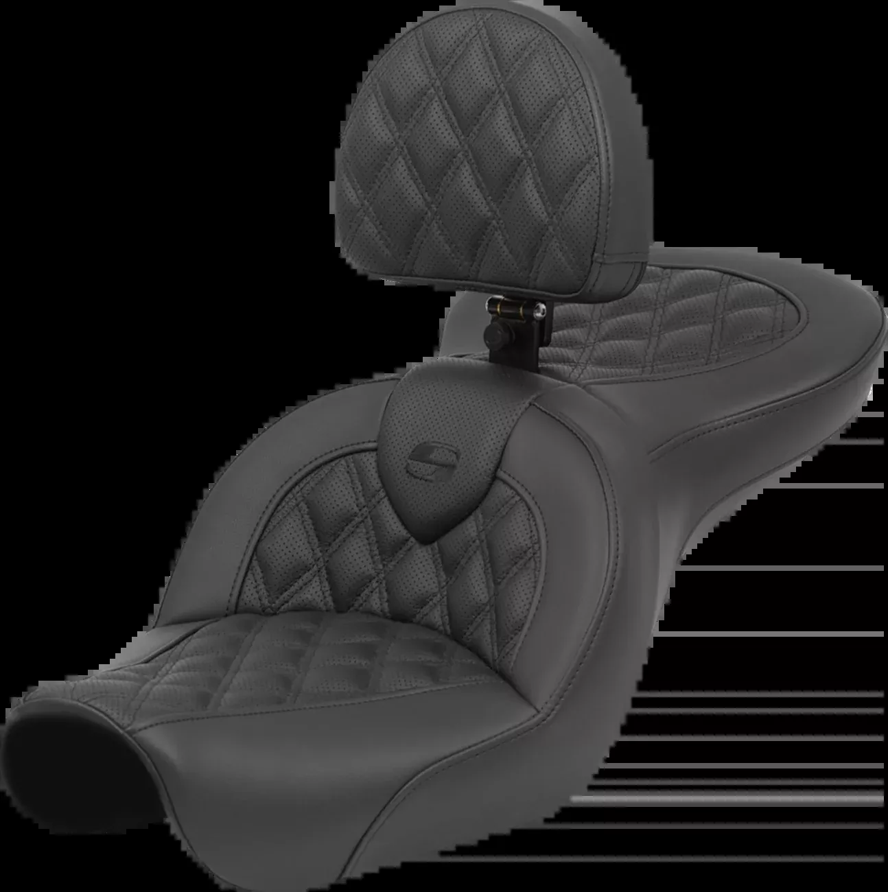 Saddlemen Roadsofa™ Seat - Lattice Stitch - with Backrest - FXD '04-'05 - 804-04-182BR