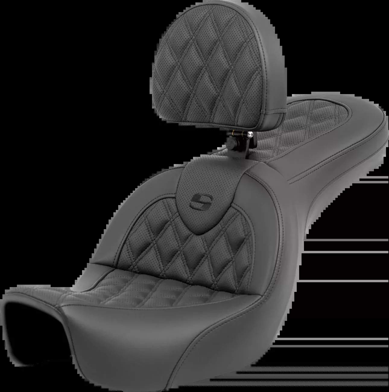 Saddlemen Roadsofa™ Seat - Lattice Stitch - with Backrest - FXD '06-'17 - 806-04-182BR