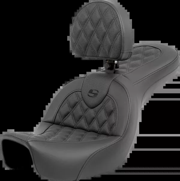 Saddlemen Roadsofa™ Seat - Lattice Stitch - With Backrest - FXD '06-'17